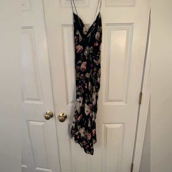 Alice + Olivia Reena Wrap-Effect Matte Satin Dress - Picture 9 of 10